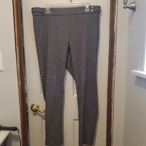 Rafaella Blue & Gray Patterned Ankle Pants